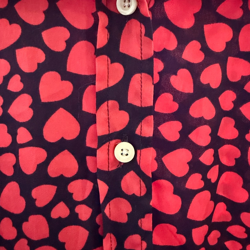 Dalia Collection Red Heart Pattern Shirt - Picture 2 of 6
